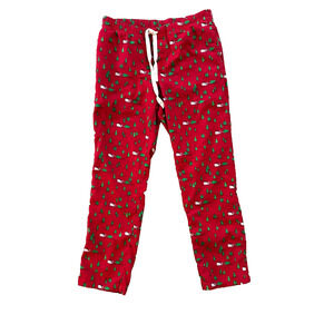 Vineyard Vines Pajama Pants Mens S Red Whale Christmas Hat Tree Snow Festive